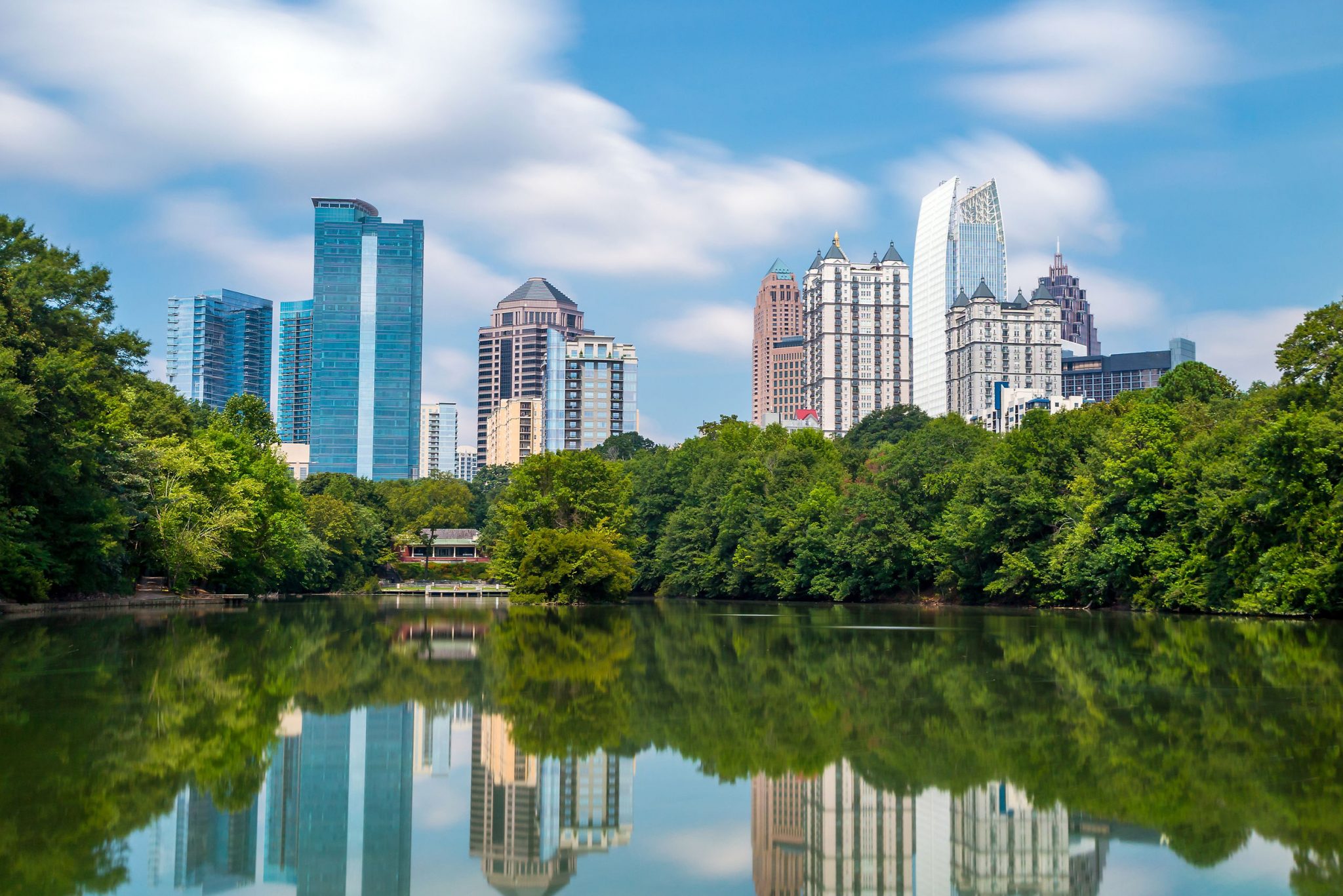 Skyline And Reflections Of Midtown Atlanta, Georgia - Merritt Watson, LLP